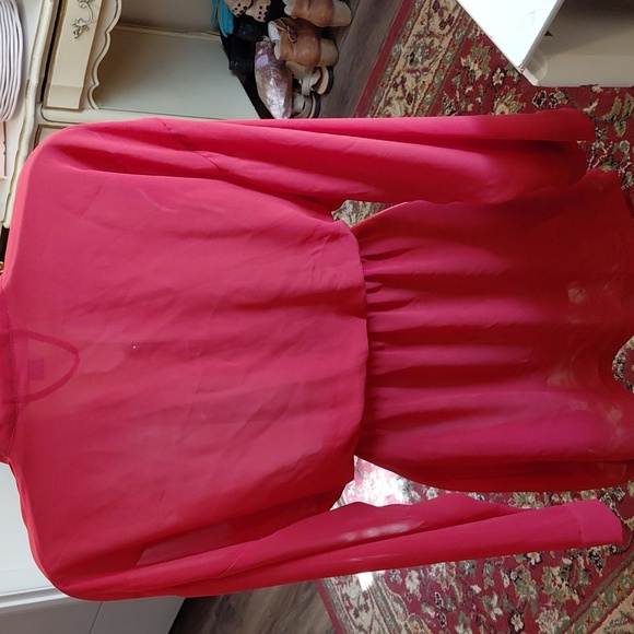Victoria's Secret Sheer Red Robe with Belt - Picture 3 of 4